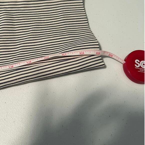 Talbots White Blue Silk Linen Striped Belted Cropped Wide Leg Pants - Picture 9 of 9